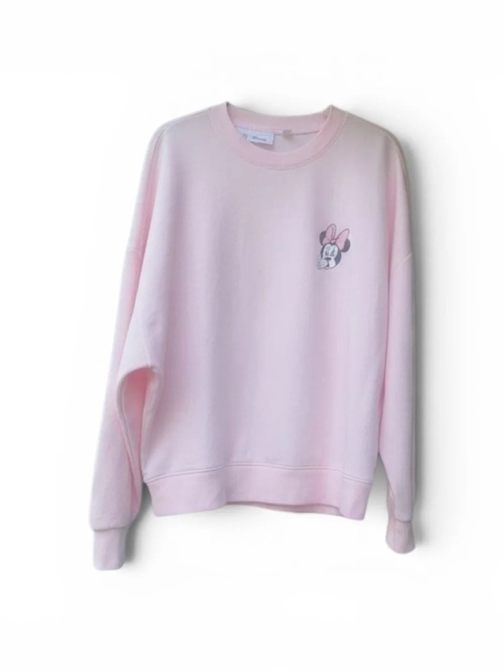Gap x Disney Minnie Mouse Sweatshirt Women's Light Pink Crewneck Pullover Size S